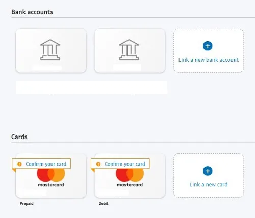 Find the Link a Card or Bank link. You should not have too much trouble finding it on any of the supported platforms. You will get two options: Link a credit card and Link a bank account.