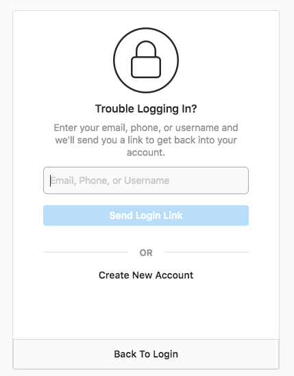 From here, select Trouble logging in.