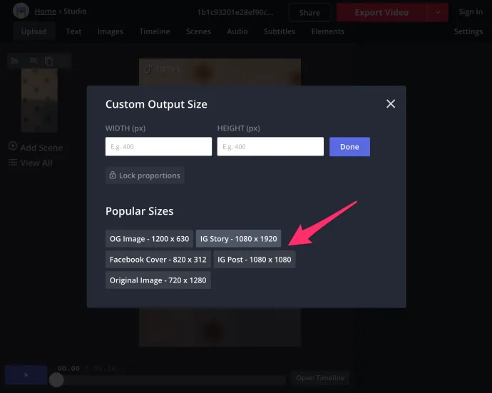 Your video will be resized by the tool to match the site's suggested dimensions.