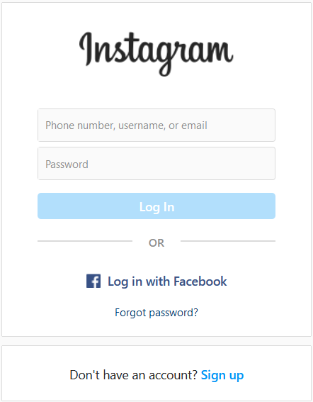 First, type in your username or email address and click on Instagram’s Get help signing in option.