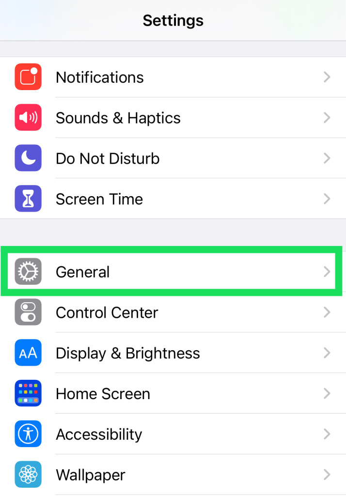 Open the Settings on your iPhone and tap on General.