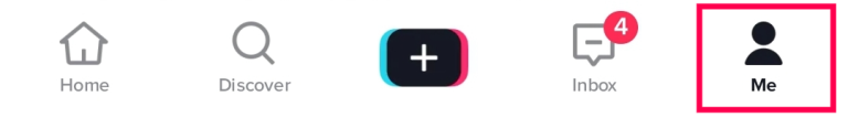 Launch the TikTok app and tap the Me icon 