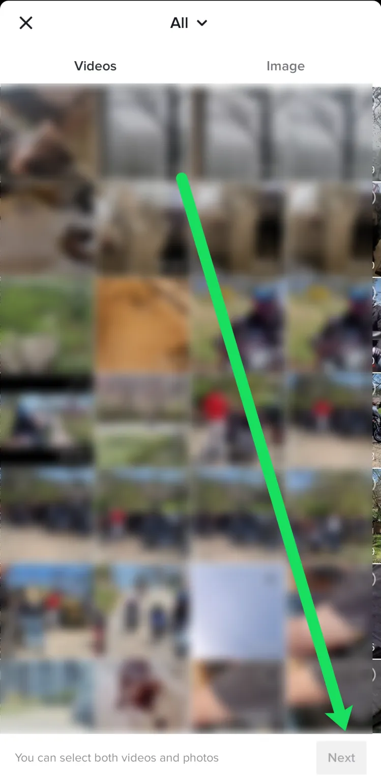 Select the video you want to upload to TikTok and click ‘Next.’