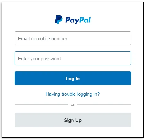 Log into your PayPal account.