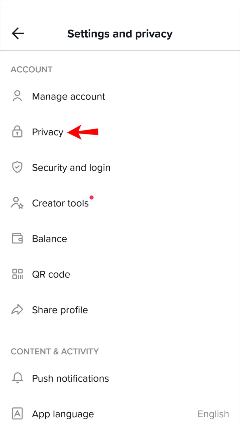 You’ll be redirected to the account menu. Tap “Privacy” from the options list and navigate to “Personalization and Data.”