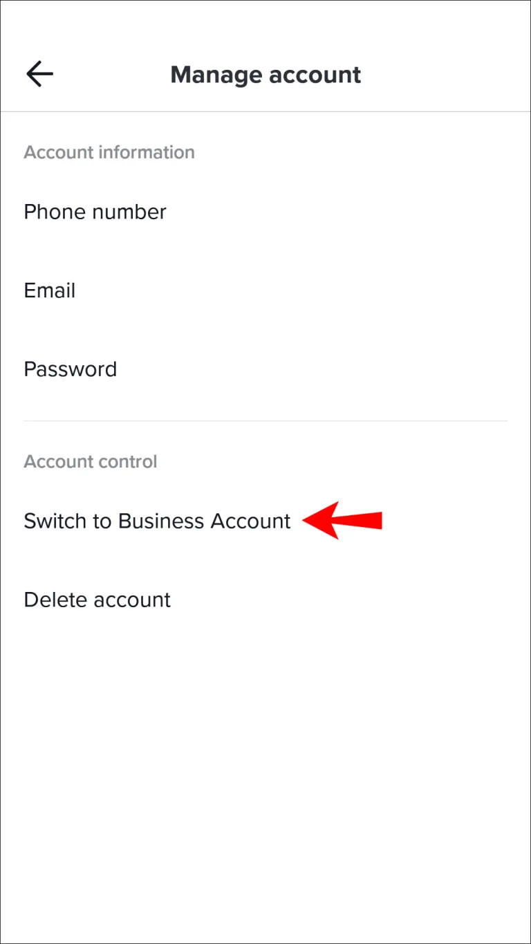 From the “Manage account” menu, select “Switch to Pro Account.”