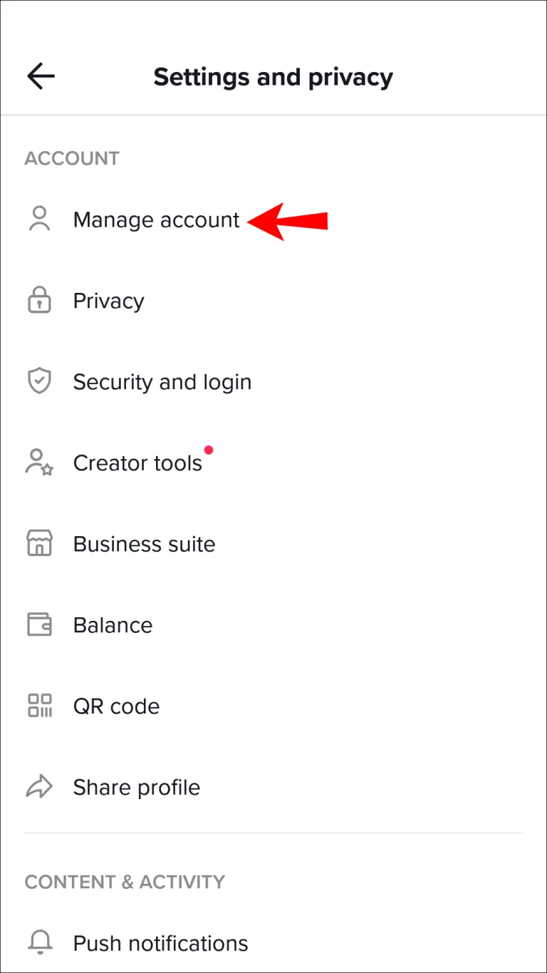 Select “Manage Account.”