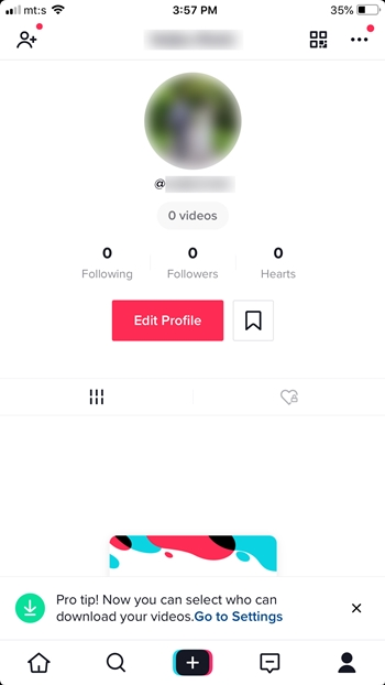 This is the main source of Duet's issues for the majority of users. To be precise, Duet may be immediately disabled or restricted and TikTok has very specific privacy settings. Tap the profile icon in the bottom right corner to access the More menu, then choose the three horizontal dots to make the necessary changes.