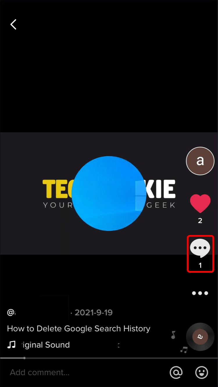 Tap the comment icon.