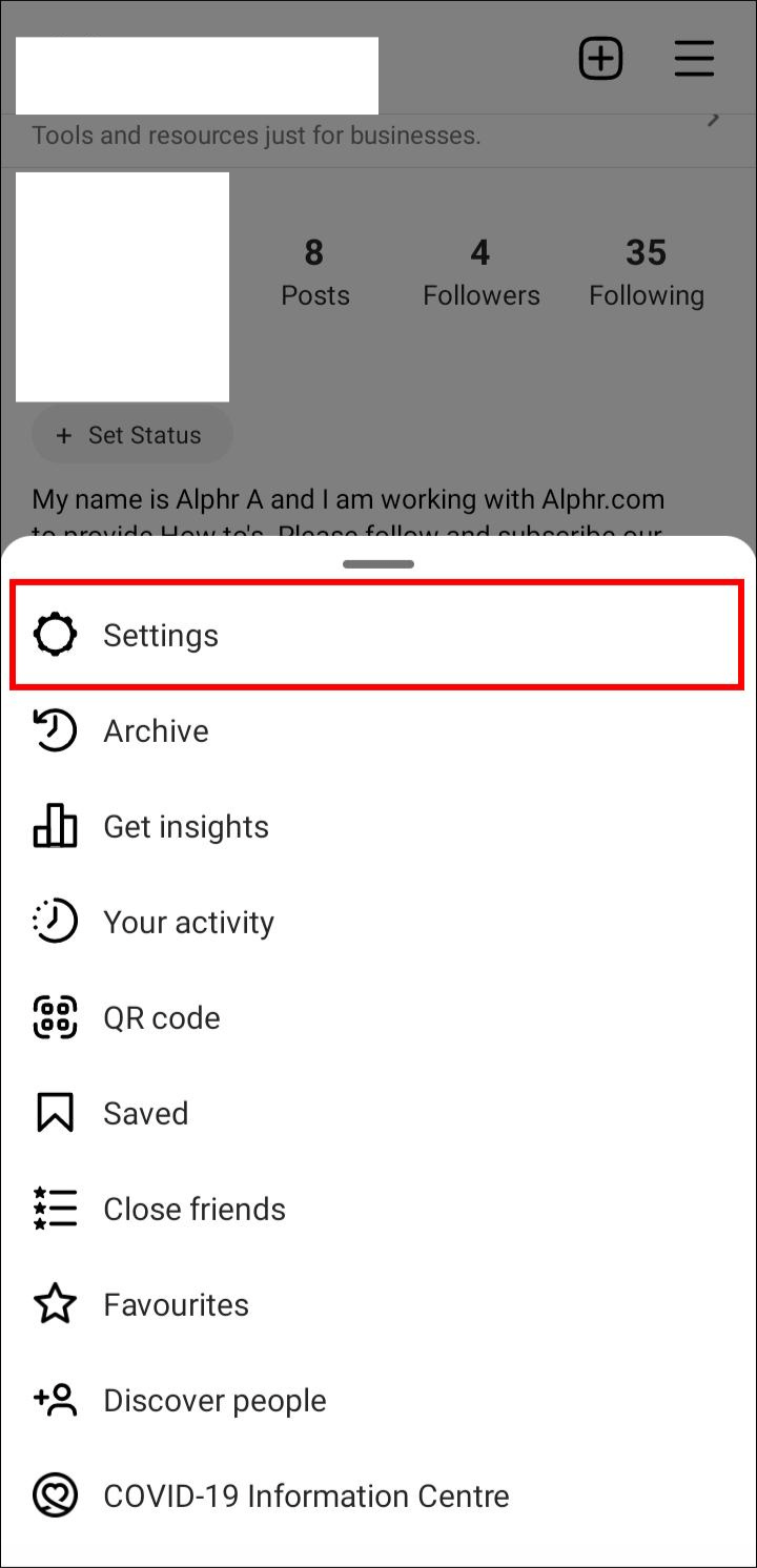 Look for “Settings” and enter.