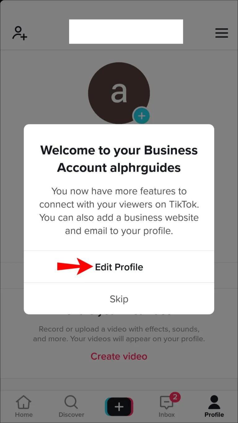 You’ll be redirected to your profile page. Tap “Edit Profile.”