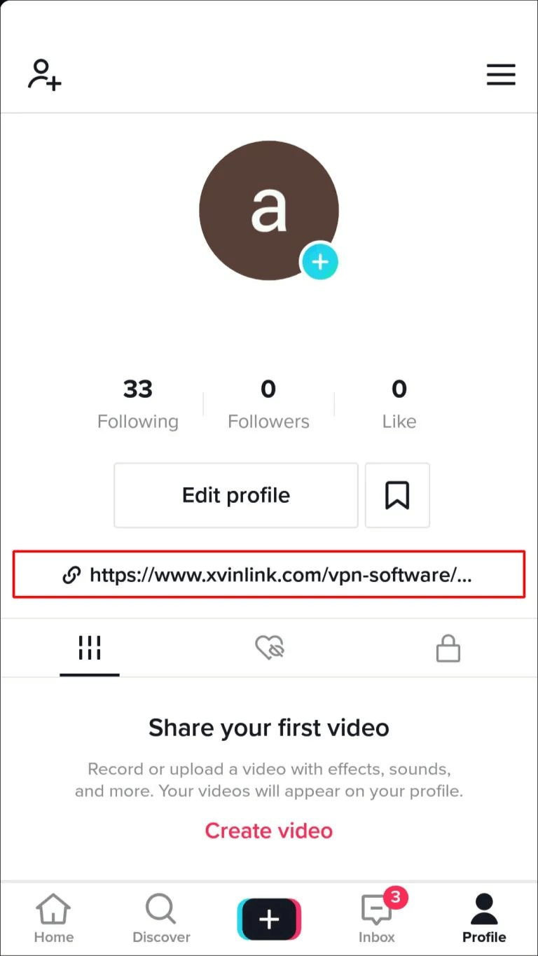 link should now be visible in your bio.