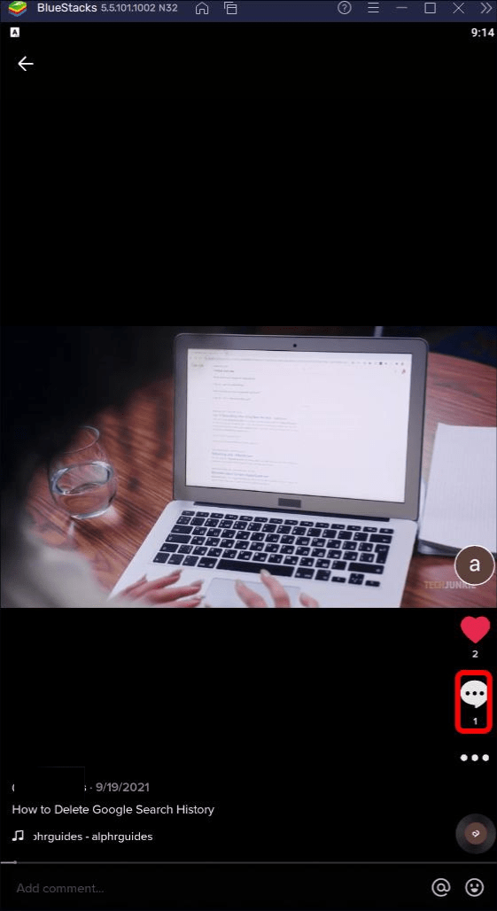 Click the comment icon.