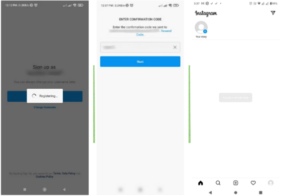 create instagram account on mobile