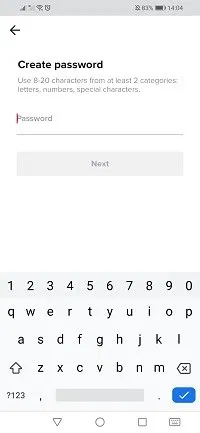 Enter your new password and tap Next.