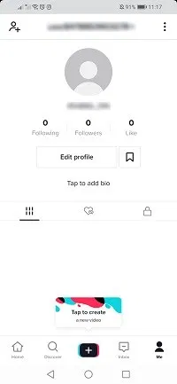 TikTok will take you to your profile scree