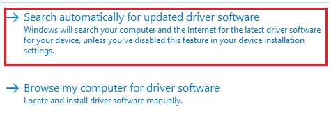 After the new pop-up window click on automatically update drivers