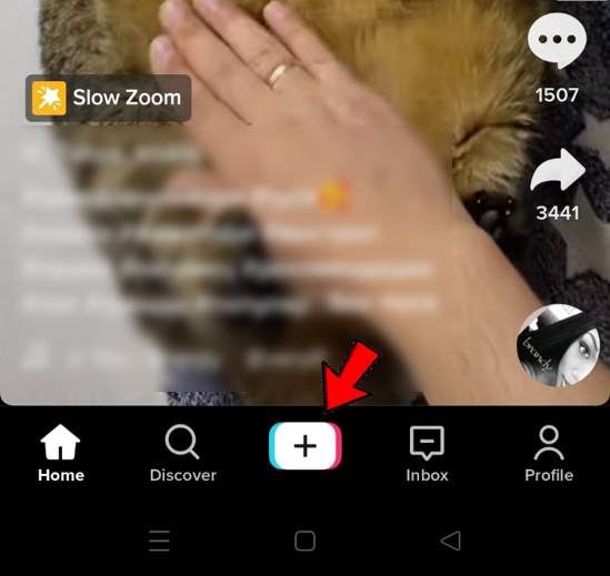 Press the plus icon to start recording.