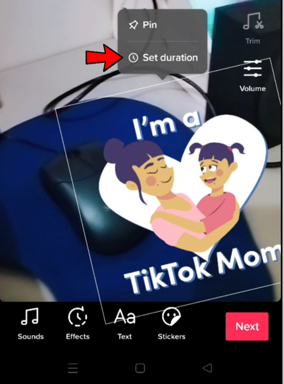 Tap the sticker timer button if you want to change the duration of its appearance in your clip.