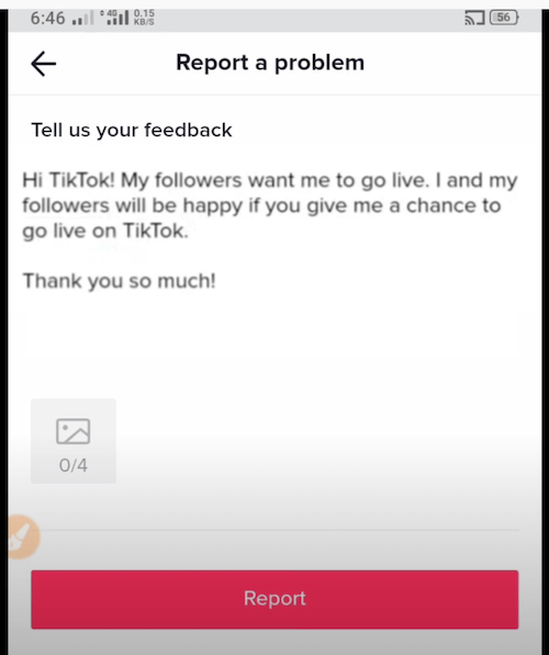 Hi there, I cannot access TikToK Live. Could you please enable it for me?