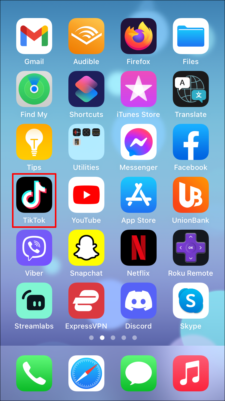 Start the TikTok app on your iPhone.