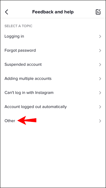 From the list of options, select “Other” at the very bottom.