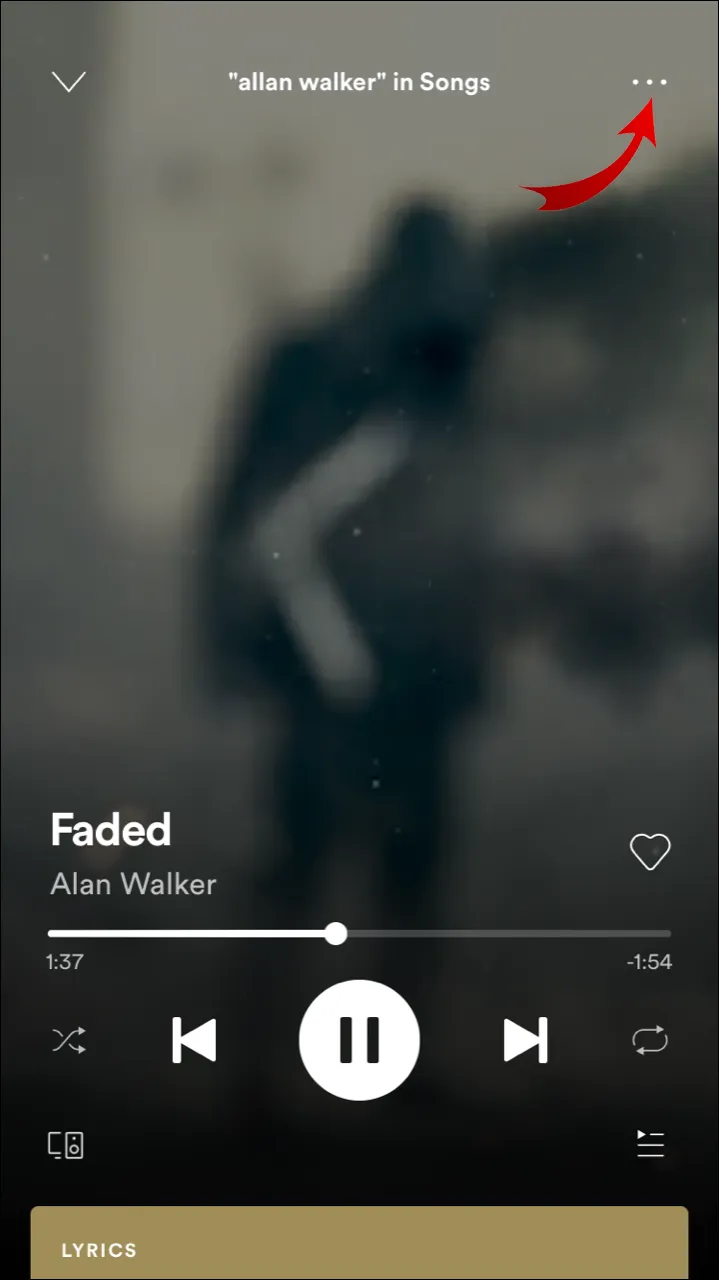 Tap the “three dots” on the right side of the song title.