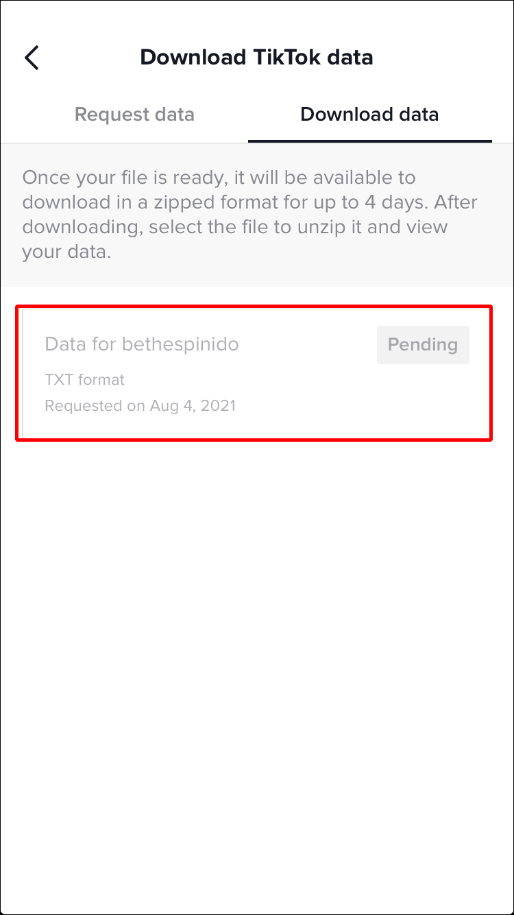 Tap on the “Download data”