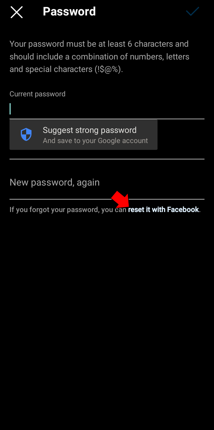 Tap “Forgot your password?” at the bottom.