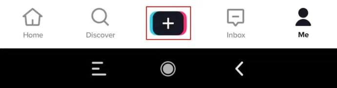 Tap the + icon at the bottom of the screen to open your camera.