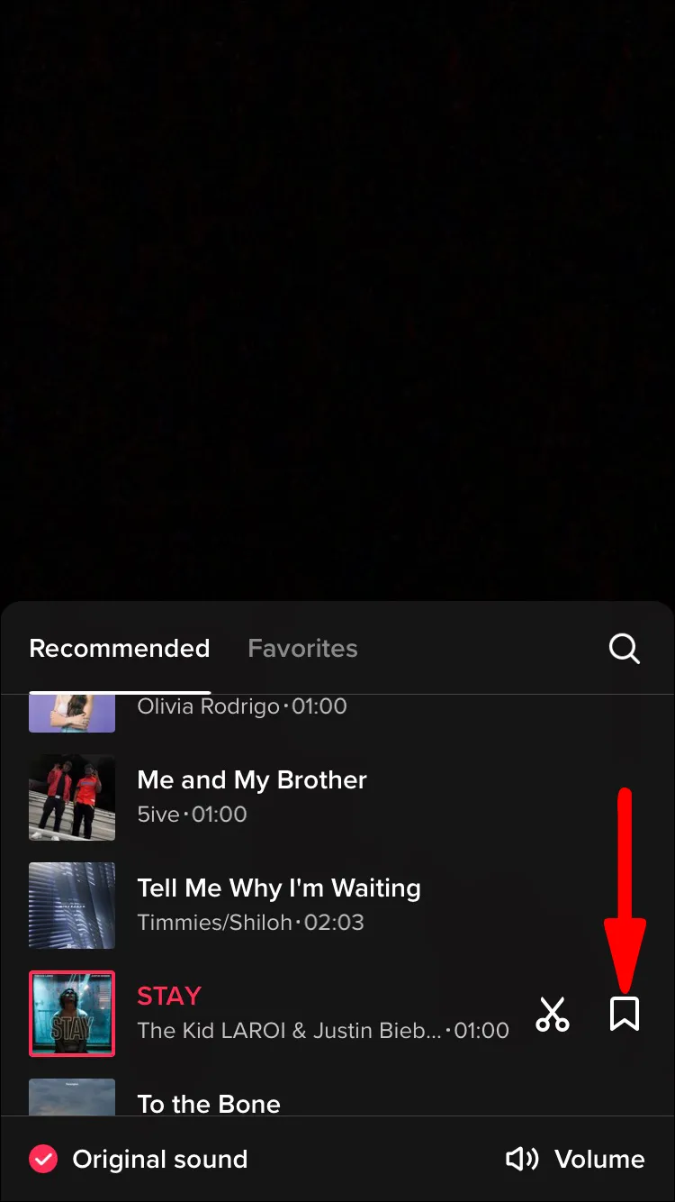 Select “Add to Favorites,” and then the video will be under “Sound.”