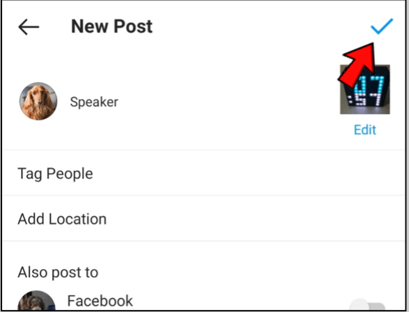 Complete your post in the usual way and select Share when ready. 