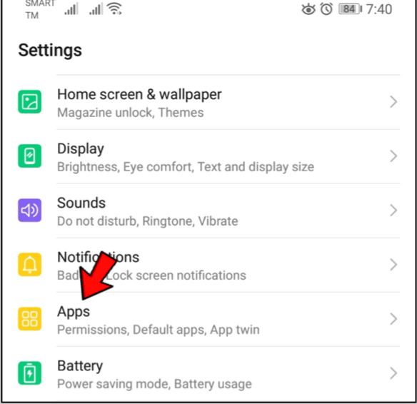 Tap on “Apps.”