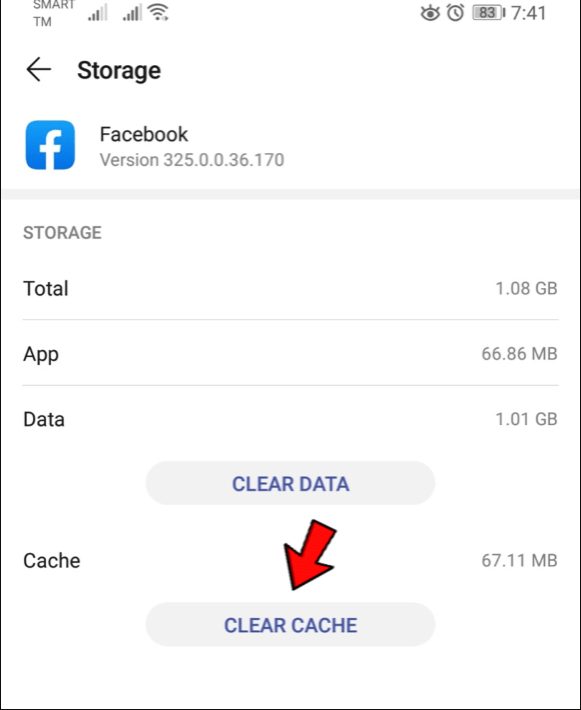 Finally, tap “Clear Cache.”