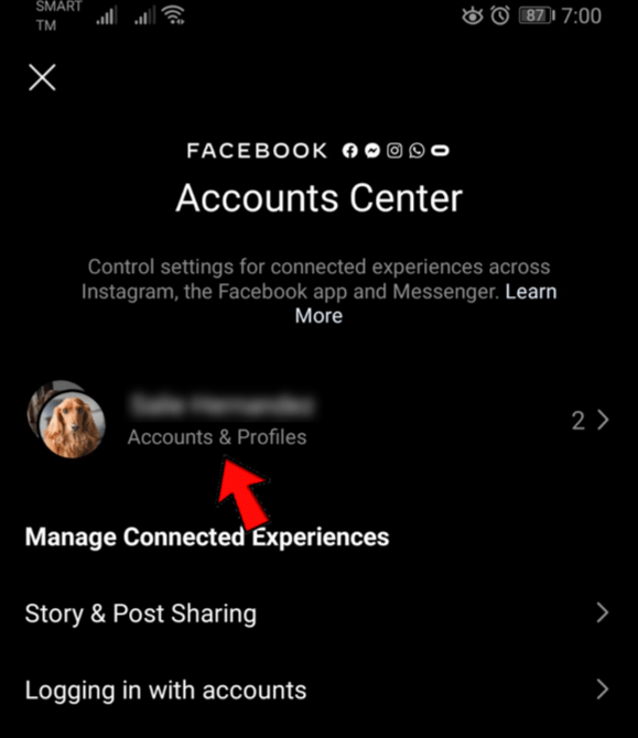 Next, tap on the “Accounts & Profiles” option.