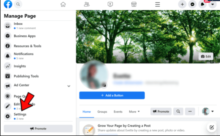 Permit Instagram to publish to your Facebook Page. Click "Settings" in the bottom left corner of your Facebook Page while using a web browser on your laptop or desktop computer (not Facebook profile).