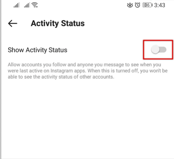 Toggle off Show Activity Status.