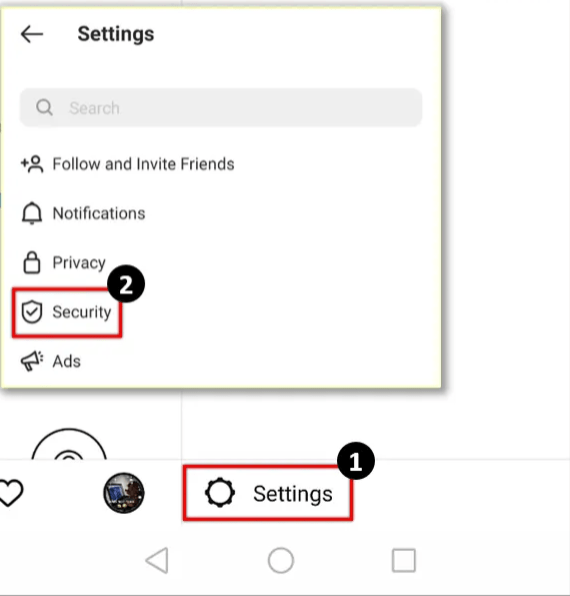 Tap on Settings followed by Security.