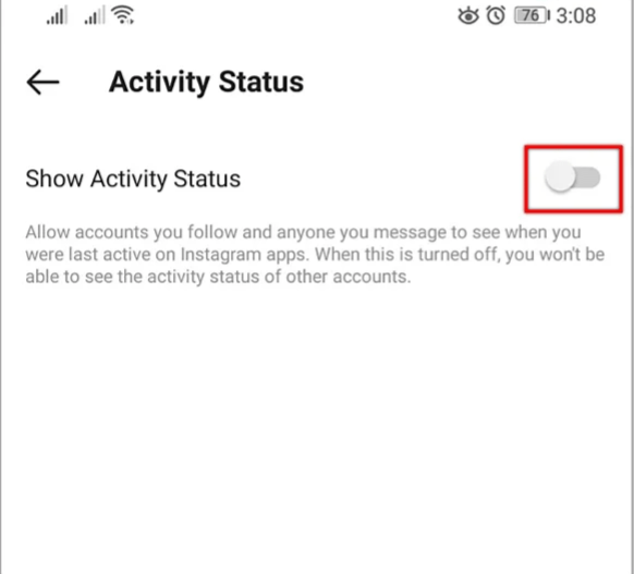 Select Activity Status and toggle Show Activity Status to off.