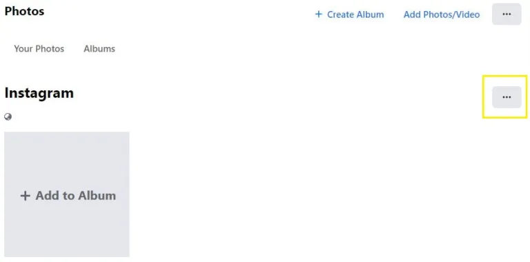 Click on the three-dot icon to the right and choose Delete Album to completely delete it.