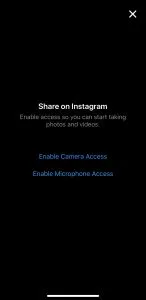 Finally, tap to enable the camera and microphone for Instagram.