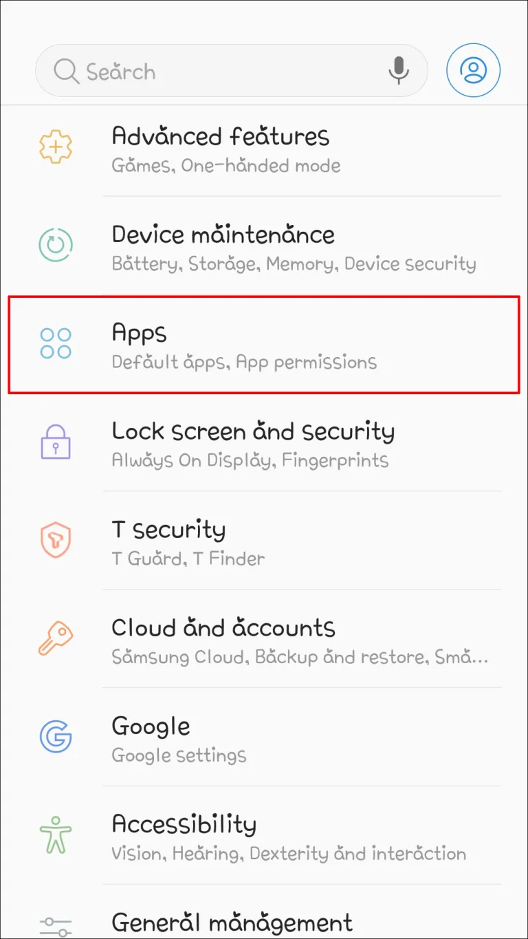 Open Settings and navigate to Apps or Apps & Notifications.