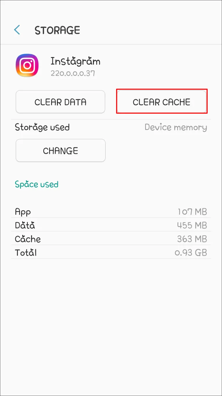 Next, tap on Storage or Storage & cache and select Clear cache.