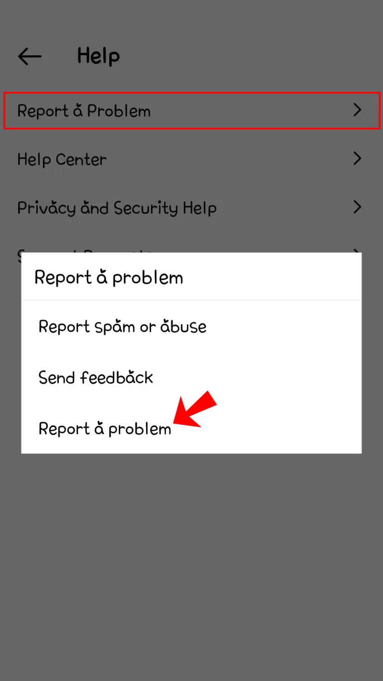 When the prompt appears, click on Report a Problem.