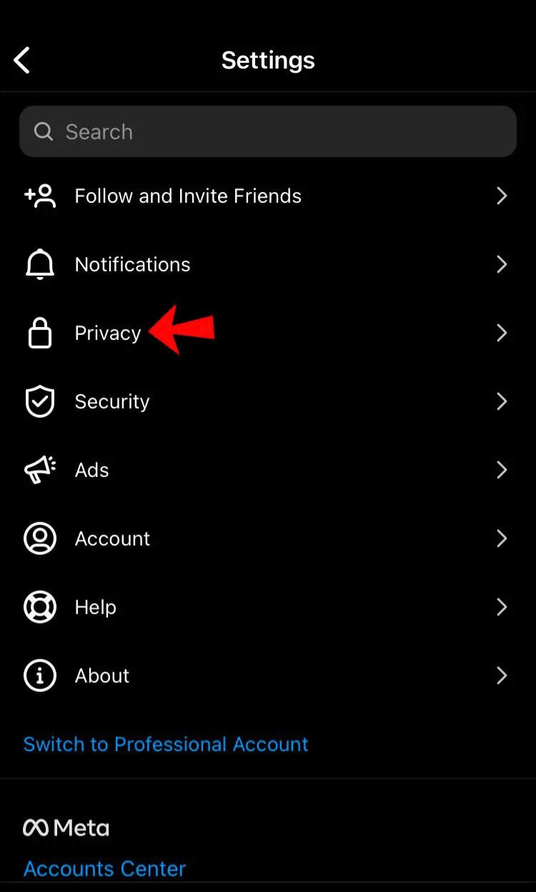 Go to Settings Privacy.