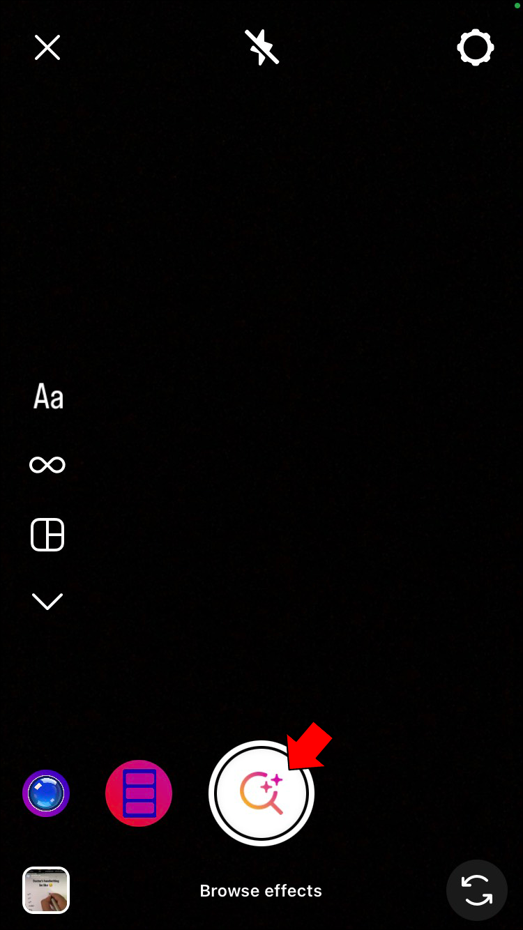 To access "Effect gallery," tap the magnifying glass icon.