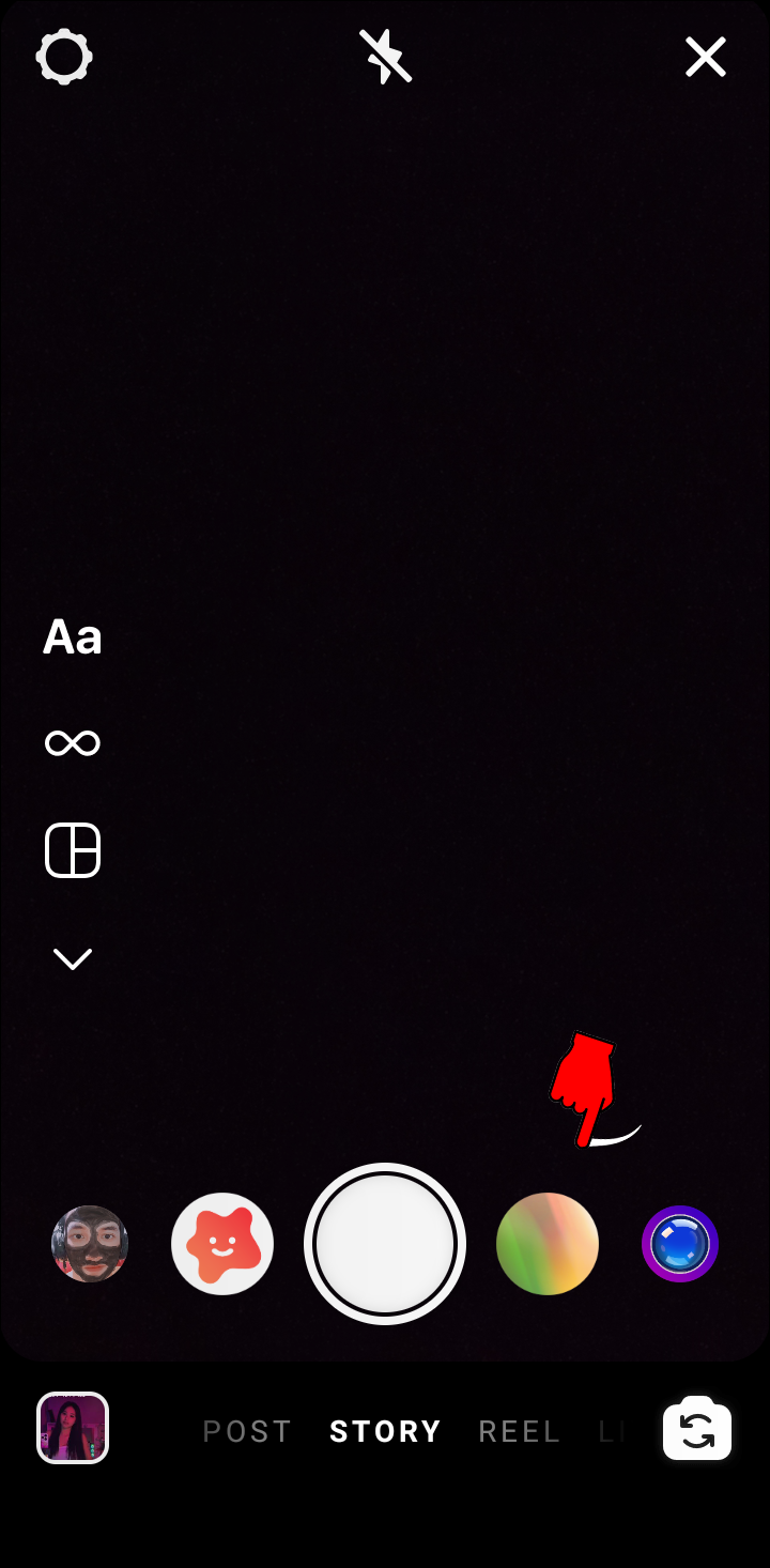 Swipe left to find the magnifying glass icon. 