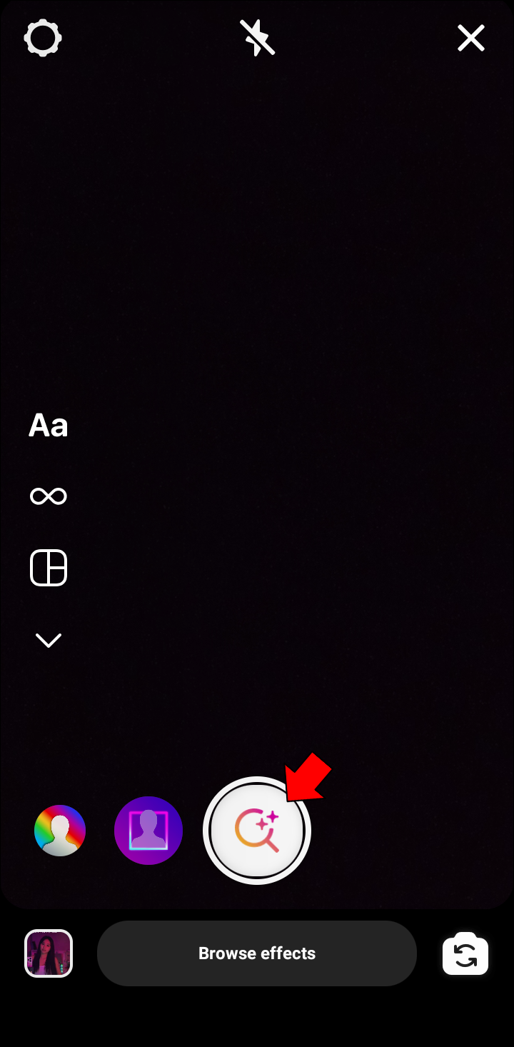 Tap the magnifying glass icon to open the “Effect gallery.” 