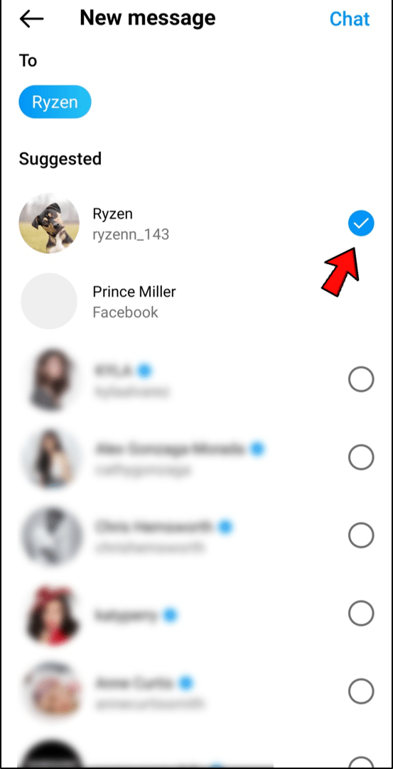 Look at the Suggested list of people and tap the circles next to their names to add them.