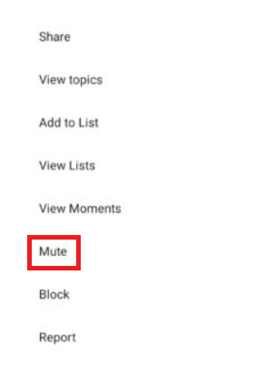 In the menu that appears, click on Mute.